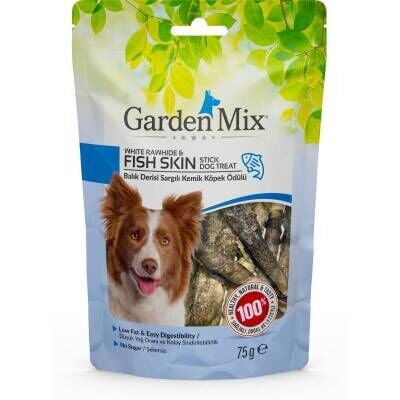 Garden Mix Balık Derisi Sargılı Kemik Köpek Ödülü 75 gr