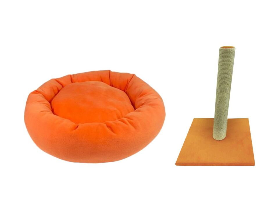 BioSand BS-SET0 Simit Kedi Yatağı ve Tırmalama Seti Turuncu