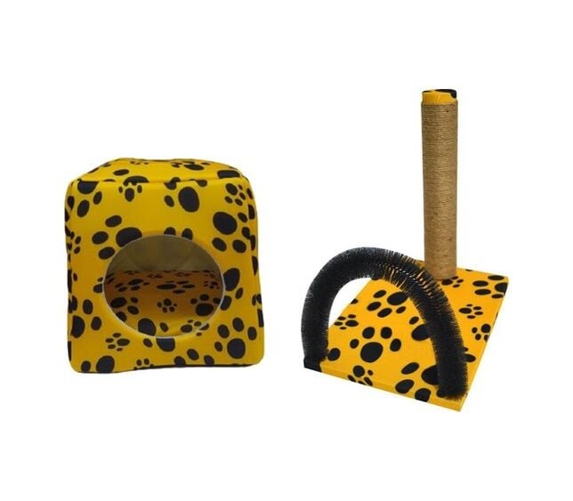 Biosand Üç Fonksiyonlu Kedi Yatağı ve Kaşımalı Tırmalama Seti Sar