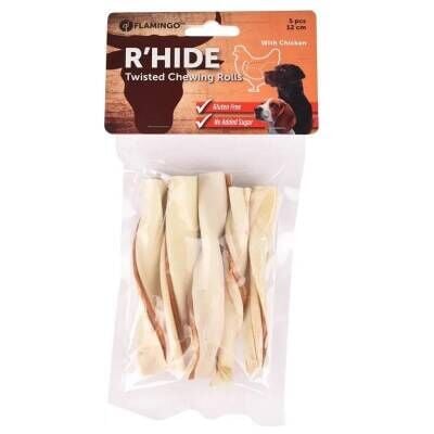 Flamingo Rhide Tavuklu Glutensiz Burgu Köpek Ödül Maması 12 cm 70 Gr 5'li