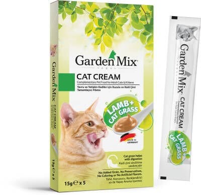 Garden Mix Kedi Kreması Kuzu + Kedi Otu 15 gr X 5 Adet