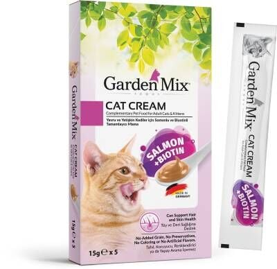 Garden Mix Kedi Kreması Somon + Biotin 15 gr X 5 Adet
