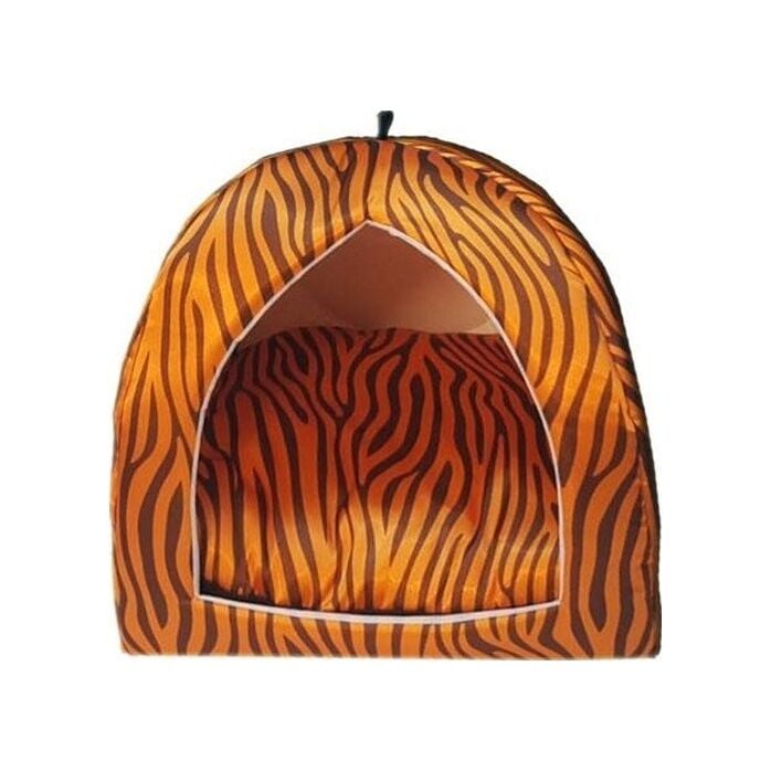 Bio Sand Biosand Kaplan Desenli Eskimo Kedi Köpek Yatağı Turuncu