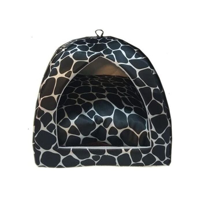 Bio Sand Biosand Baloncuk Desenli Eskimo Kedi Köpek Yatağı Siyah