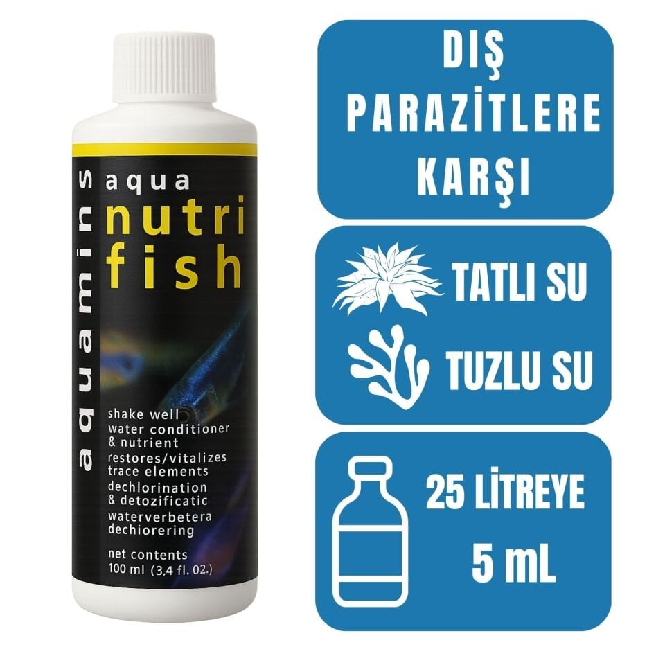 Aquamins Aqua Nutrifish Su Düzenleyici Balık İlacı 100ml