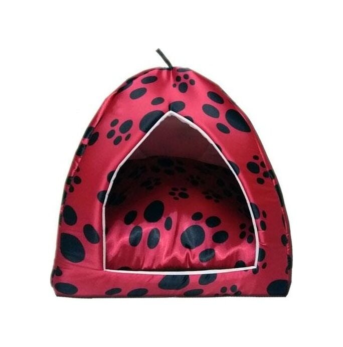 Bio Sand Biosand Pati Desenli Eskimo Kedi Köpek Yatağı Kırmızı