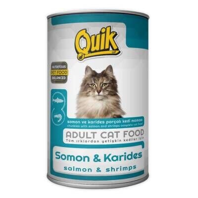 Quik Somon ve Karidesli Yetişkin Kedi Konserve Maması 415 gr