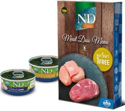 N&D Etli Kedi Konserve Çeşitleri 70 gr (6 AL 5 ÖDE)