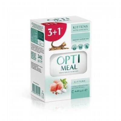 Optimeal Tavuklu Yavru Kedi İçin Yaş Kedi Maması 85 gr (4 AL 3 ÖDE)