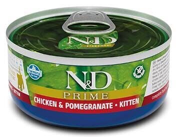 N&D Prime Tahılsız Tavuk ve Nar Yavru Yaş Kedi Konservesi 80 gr