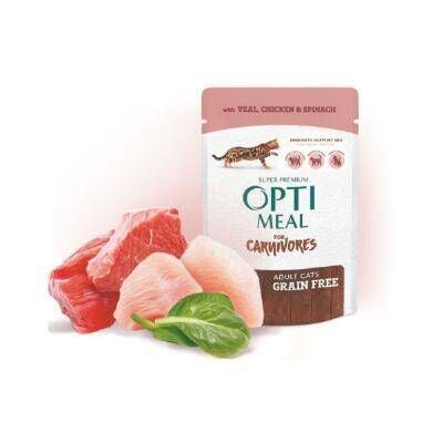 Optimeal Super Premium Tavuklu Ispanaklı Tahılsız Yetişkin Kedi Yaş Maması 85 gr