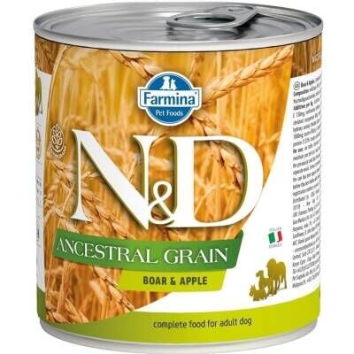 N&D Düşük Tahıllı Yaban Domuzu ve Elmalı Yetişkin Köpek Konservesi 285 gr