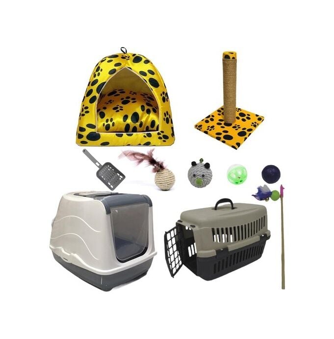 Bio Sand Kedi Tuvalet + İhtiyaç Seti Sarı Patili 10'lu