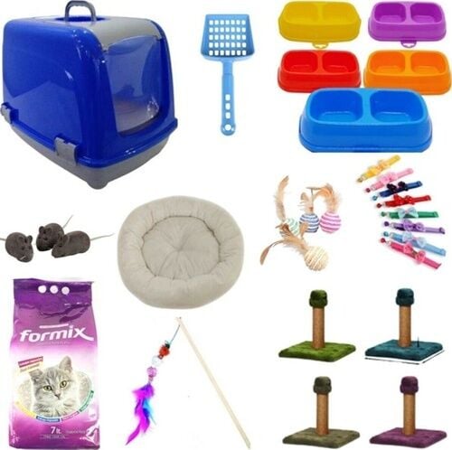 Bio Sand Kedi Başlangıç Seti Mavi 10 Parça