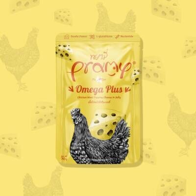 Pramy Omega Plus Jelly Tavuklu Ve Peynirli Yetişikin Kedi Konserve Maması 70 gr
