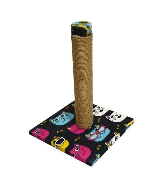 Bio Sand Kedi Desenli Kedi Tırmalama Tahtası 40 CM Çok Renkli