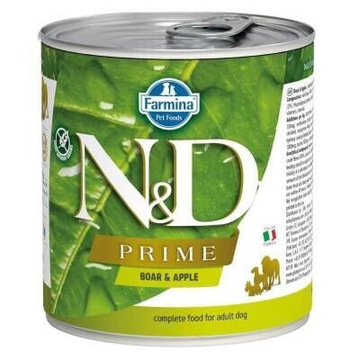 N&D Prime Tahılsız Yaban Domuzlu ve Elmalı Yetişkin Köpek Konservesi 285 gr