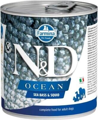 N&D Ocean Levrek ve Mürekkep Balıklı Yetişkin Köpek Konservesi 285 gr