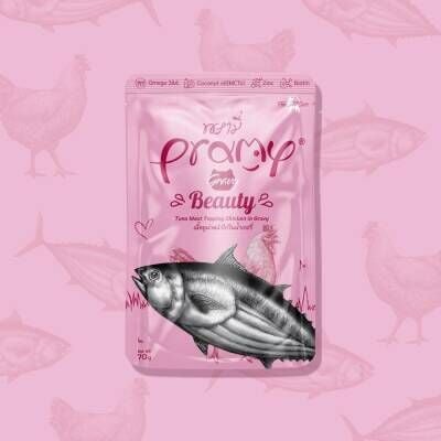 Pramy Beauty Kedilerde Tüy Gelişimi İçin Ton Balıklı Tavuklu Kedi Konserve Maması 70 gr