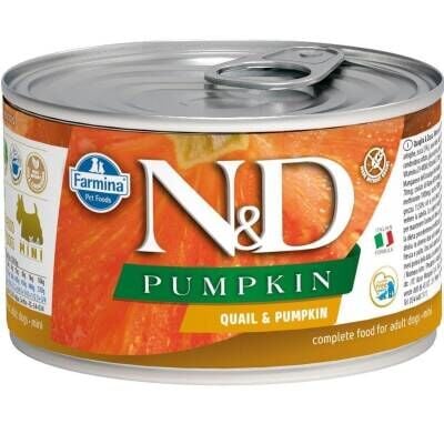 N&D Pumpkin Mini Balkabaklı ve Bıldırcınlı Yetişkin Köpek Konservesi 140 gr