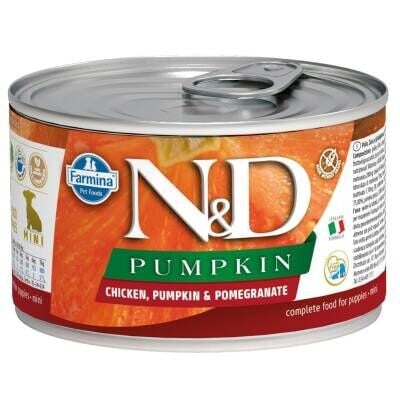 N&D Mini Balkabaklı Tavuk Narlı Köpek Konservesi 140 gr