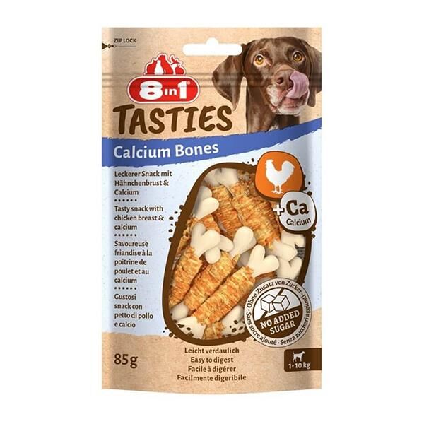 8in1 Tasties Calcium Bones Tavuk Sargılı Köpek Ödülü 85gr