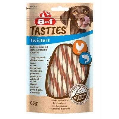 8in1 Tasties Twister Tavuk ve Balıklı Köpek Ödülü 85 gr
