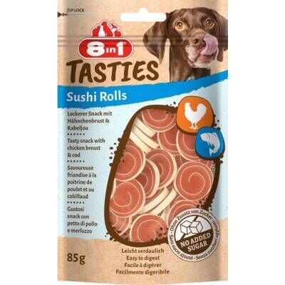8in1 Tasties Tavuklu ve Morina Balıklı Köpek Ödülü 85 gr