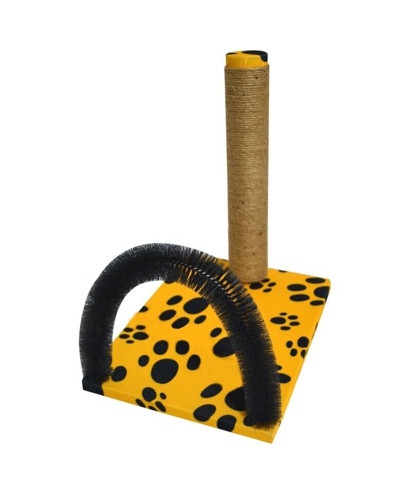 BioSand KT-1002 Pati Desenli Kedi Kaşıma ve Tırmalama Tahtası Sarı