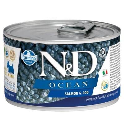 N&D Ocean Mini Somonlu ve Morina Balıklı Yetişkin Köpek Konservesi 140 gr