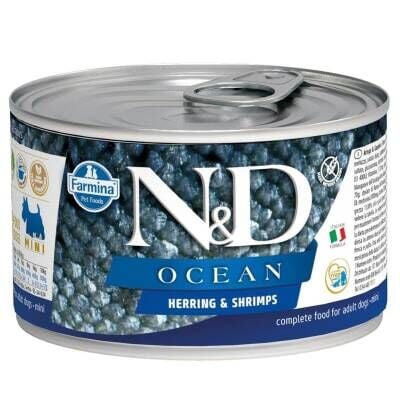 N&D Ocean Mini Ringa Balıklı ve Karidesli Yetişkin Köpek Konservesi 140 gr