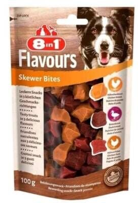 8in1 Flavours Skewer Bites Kuşbaşı Dilimli Çiğneme Köpek Ödülü 100 gr