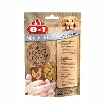 8in1 Meaty Treats Freeze Dried Tavuklu Kurutulmuş Tahılsız Köpek Ödülü 50 Gr