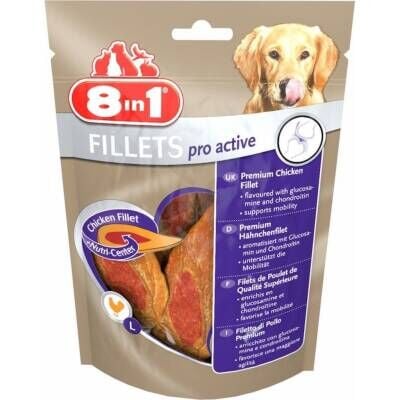 8in1 Poch Fillets Pro Active Tavuklu Glikozamin Katkılı Köpek Ödülü 80 gr
