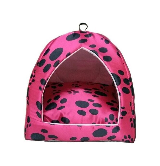 Bio Sand Biosand Pati Desenli Eskimo Kedi Köpek Yatağı Fuşya