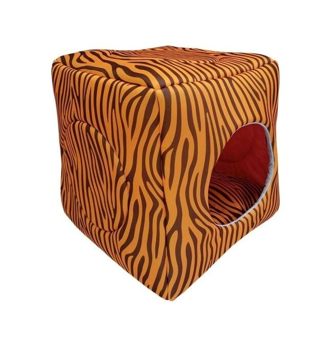 Bio Sand Biosand Pati Desenli Üç Fonksiyonlu Kedi Yatağı Kaplan D