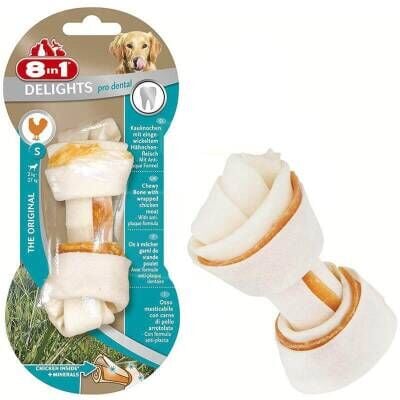 8in1 Delights Pro S Dental Düğümlü Tavuk Etli Köpek Kemiği 35 gr