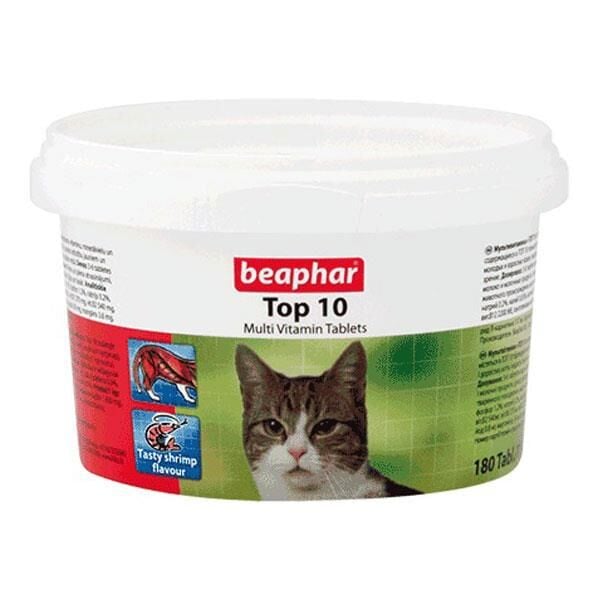 Beaphar Top 10 Multi Vitamin Tablets Kedi Vitamini 180 Adet