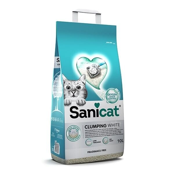 Sanicat Clumping White Oksijen Kontrollü Topaklanan Kedi Kumu 8Lt