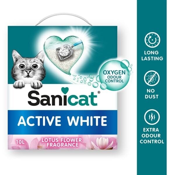 Sanicat Active White Topaklanan Kedi Kumu Lotus Çiçeği Kokulu 6 Lt