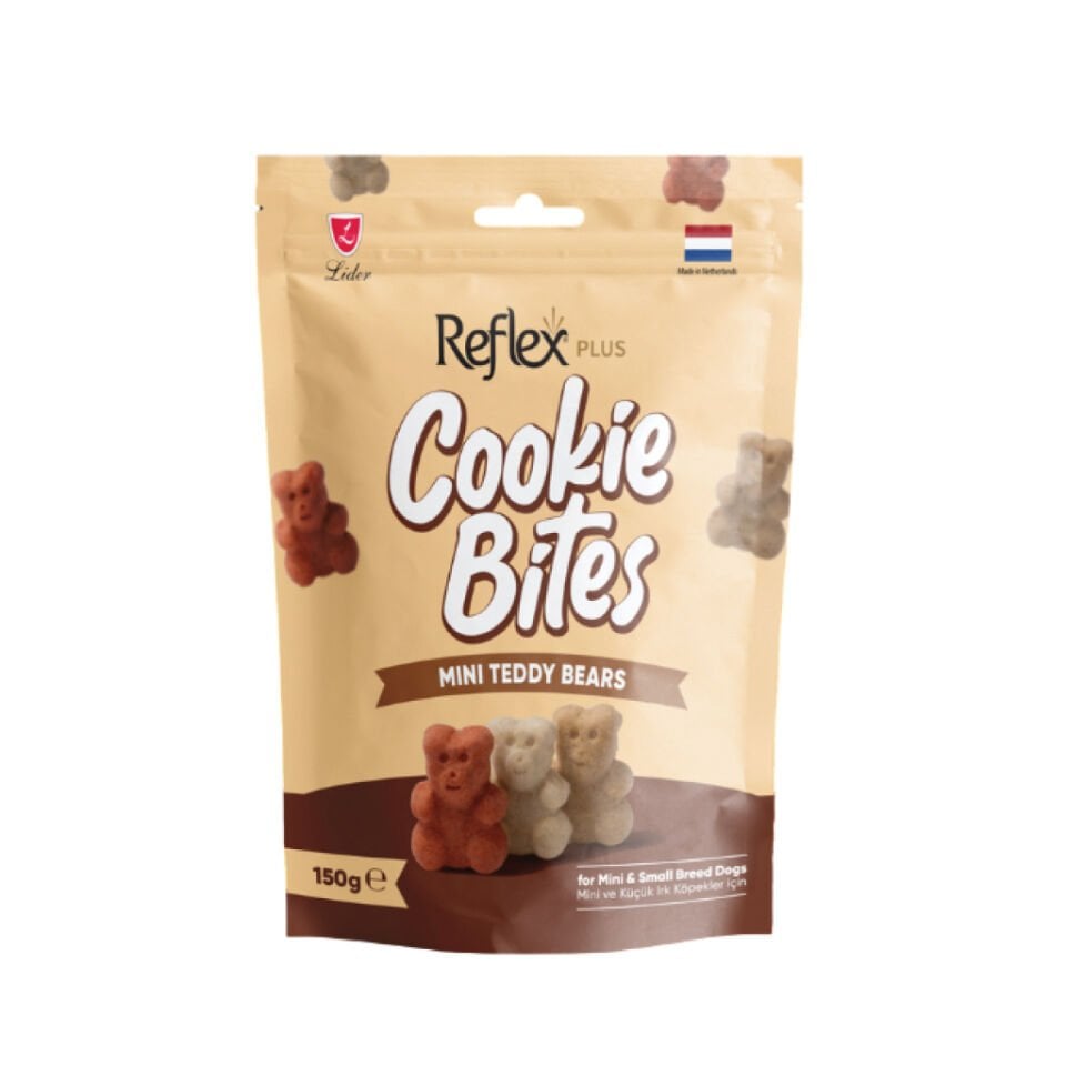 Reflex Plus Cookie Bites Mini Teddy Bears Küçük Irk Köpek Ödül Maması 150g