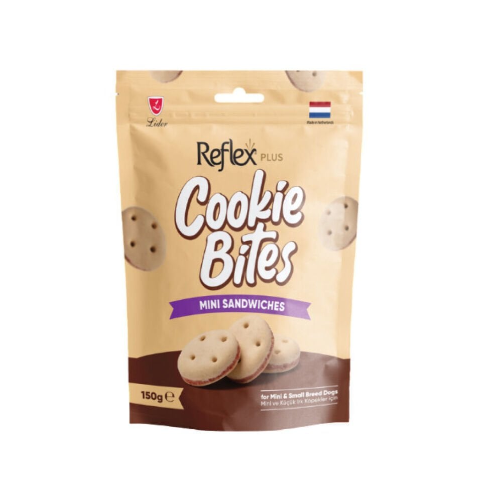 Reflex Plus Cookie Bites Mini Sandwiches Küçük Irk Köpek Ödül Maması 150g
