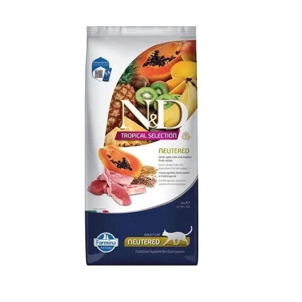 N&D Tropical Selection Kuzu Etli ve Tropikal Meyveli Kısırlaştırılmış Kedi Maması 10kg