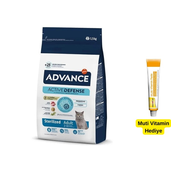 Advance Sterilized Hindili Kısırlaştırılmış Kedi Maması 1,5Kg