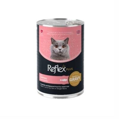 Reflex Plus Sos İçinde Et Parçacıklı Somonlu Yetişkin Kedi Konservesi 400 Gr