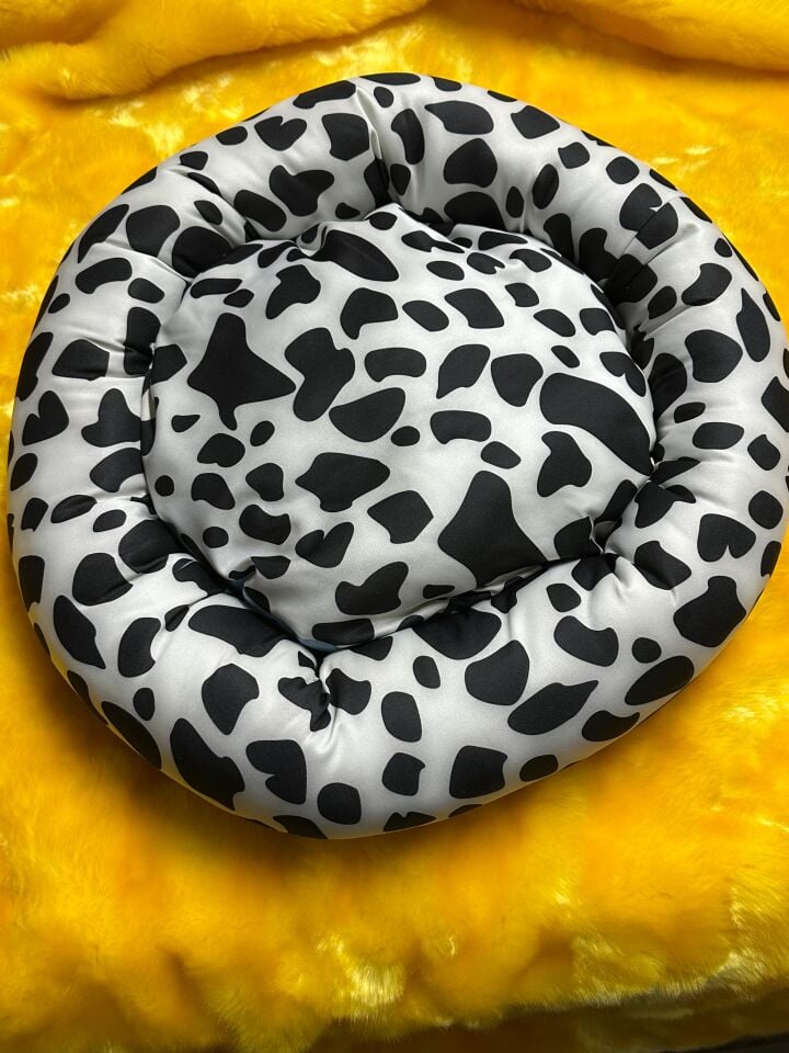 Bio Sand Dana Desenli Simit Kedi Köpek Yatağı 50 CM Kırmızı