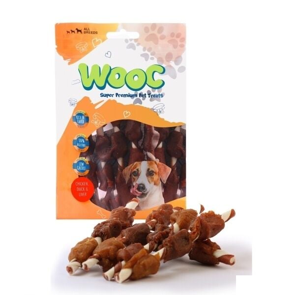 Wooc Tavuk Ördek ve Ciğer Sargılı Köpek Ödül Çubuğu 80gr