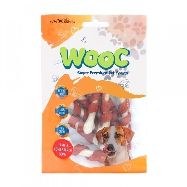 Wooc Kuzu Eti Sargılı Kalsiyumlu Kemik Köpek Ödül Maması 80gr