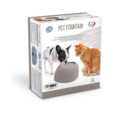 Imac Pet Fountaın Kedi ve Köpekler İçin Filtreli Otomatik Su kabı 2 lt Gri