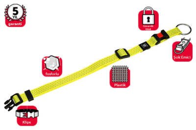 Karlie Kilitli Boyun Tasması M 40-55 cm Sarı